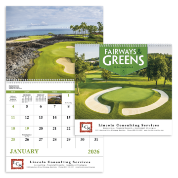 Fairways & Greens Wall Calendar - Spiral